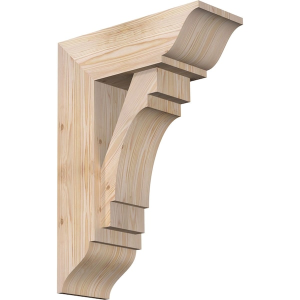 Ekena Millwork Merced Traditional Smooth Bracket w/ Offset Brace, Douglas Fir, 7 1/2"W x 20"D x 28"H BKT0806X20X28MRC01SDF - main